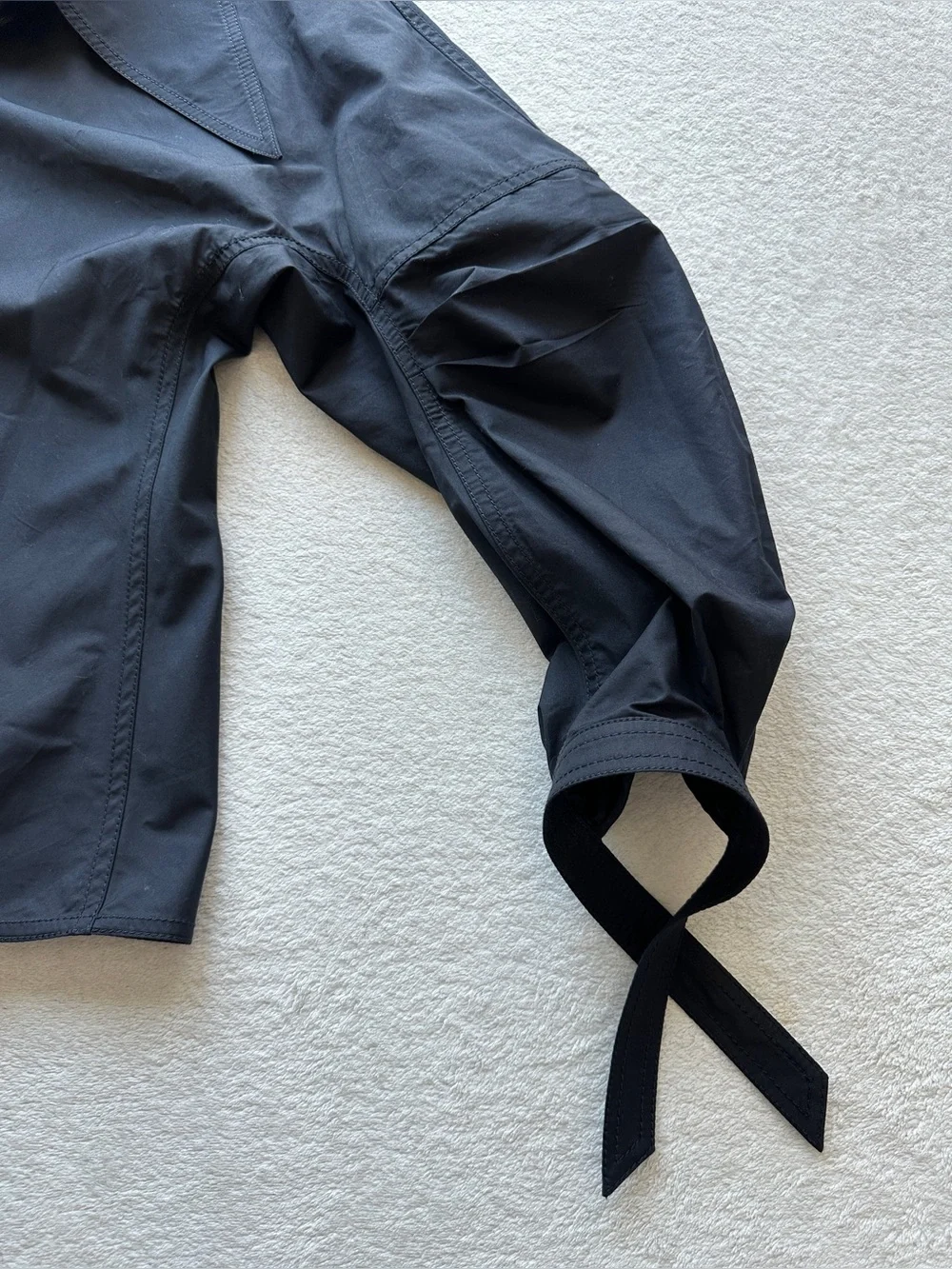 Tory Burch Poplin Shirt Black Cotton size‎ 2 small like NEW removable collar